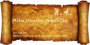 Mihajlovits Angéla névjegykártya